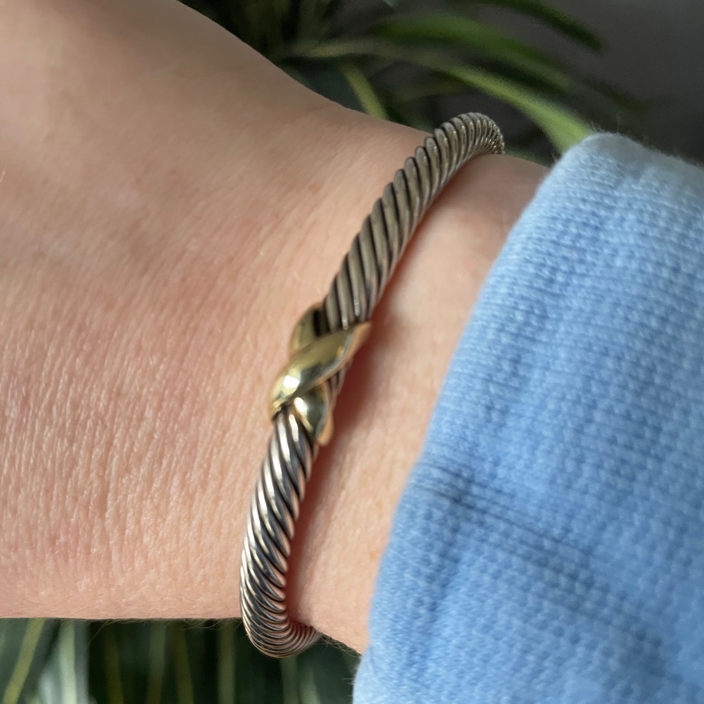 David Yurman 5mm X Bracelet with 14K Gold